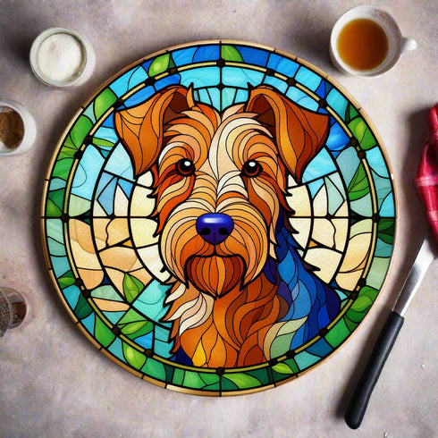 Welsh Terrier Glass Suncatcher Worktop Saver